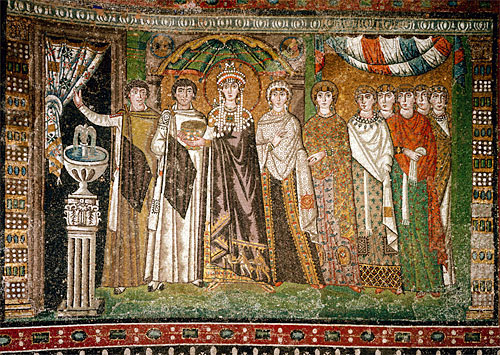 emperor justinian and his attendants